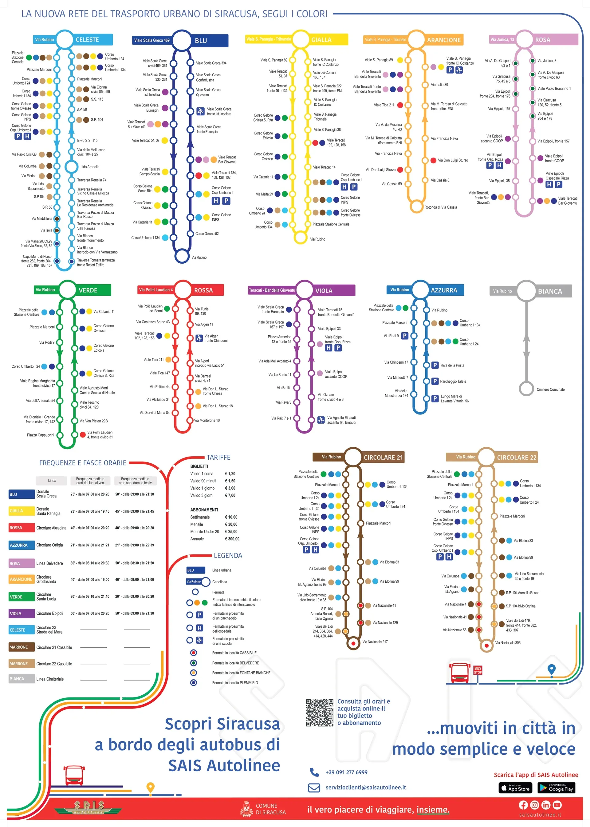 Mappa nuova rete trasporto urbano di Siracusa-fronte