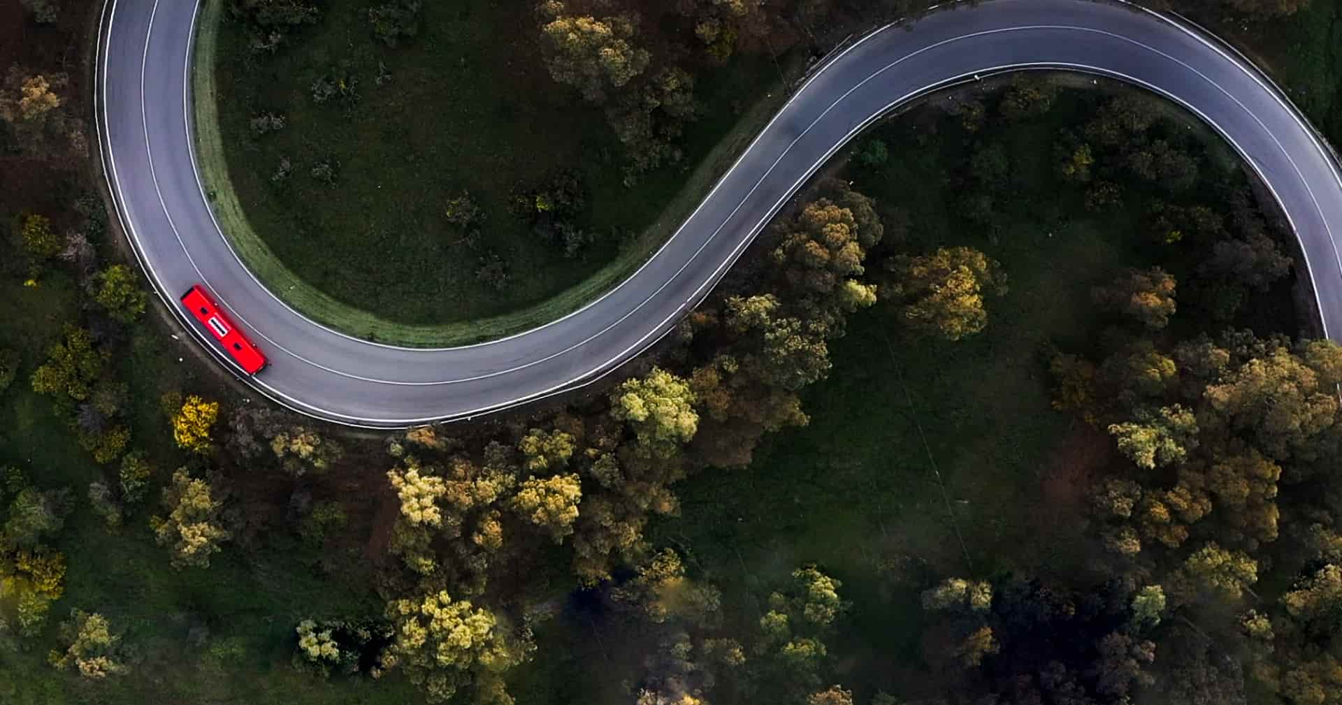 Autobus SAIS Autolinee, vista da drone