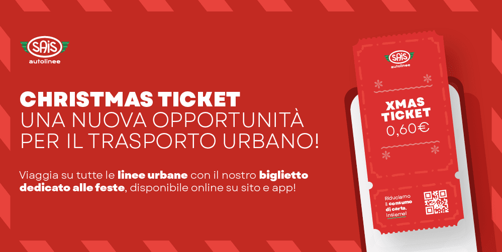 Biglietto promozionale per il trasporto urbano durante il periodo natalizio.
